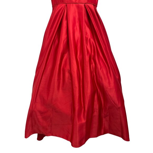 Betsy & Adam Strapless Red Satin Evening Gown Formal Maxi Dress Sz 6 - Picture 6 of 10